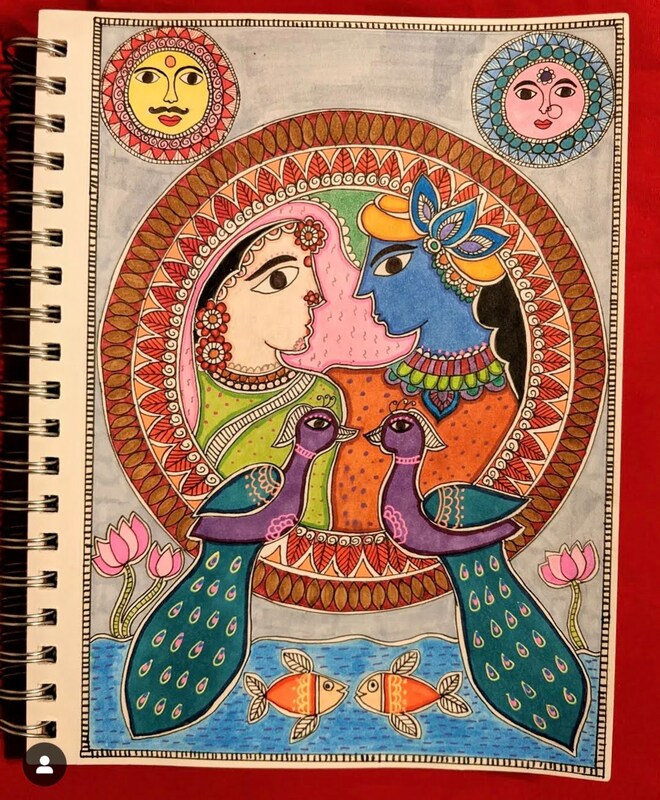 Heartfelt Love: Radha Krishna greeting card